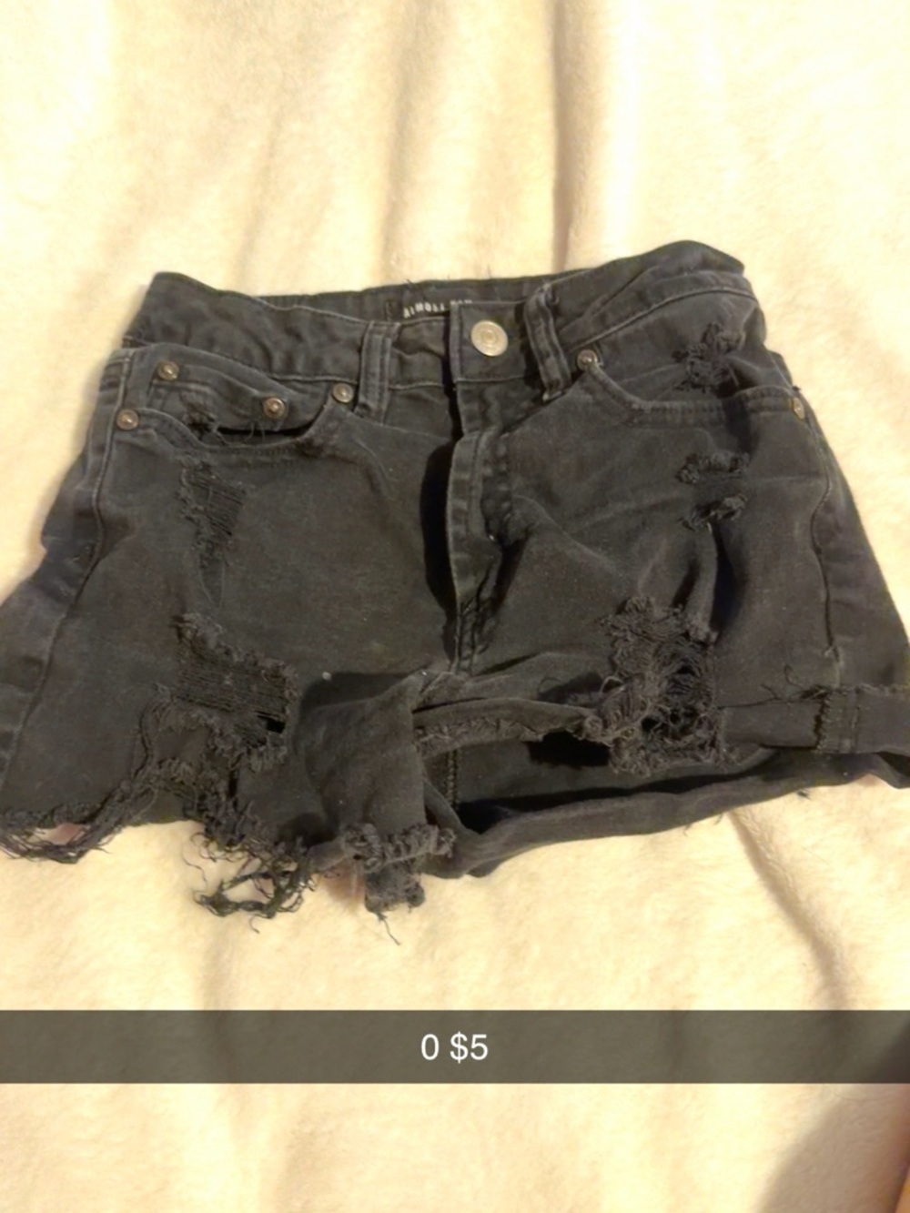 Kendall & Kylie Black Distressed Denim Cutoff Shorts